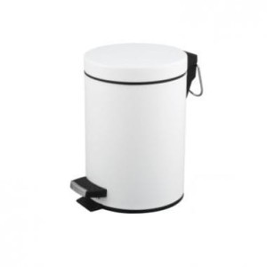 Kosz na śmieci pedałowy  12 l stalowy biały