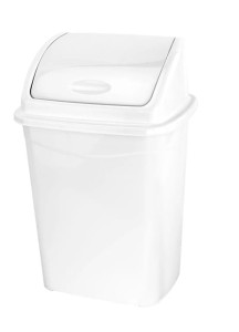 Kosz na śmieci 16 l uchylny plastikowy Biały ECO recykling Biurotop