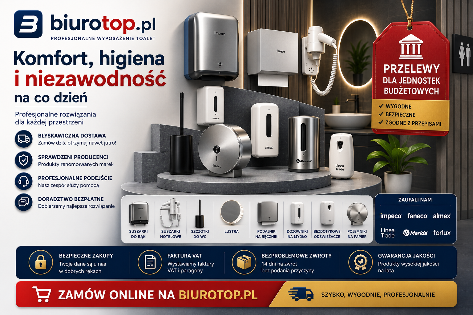 Przelewy dla jednostek budżetowych biurotop.pl